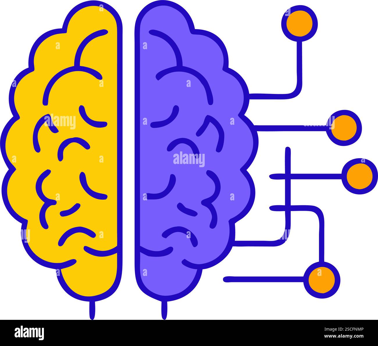 Ai Neural Brain Technology Illustration Stock Vector Image Art Alamy