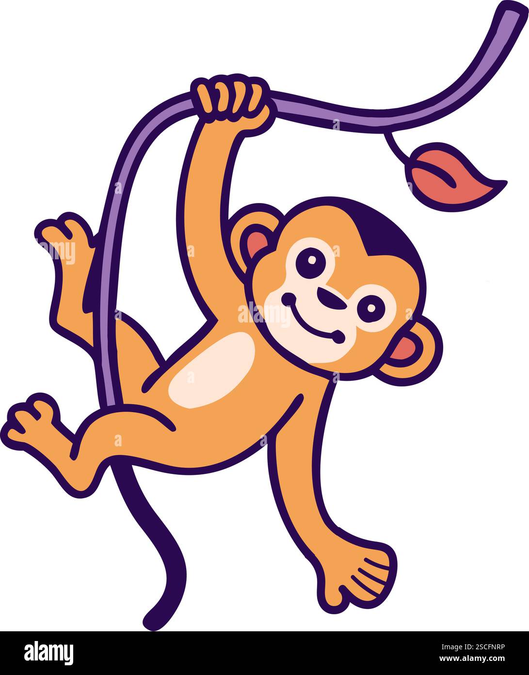 Playful monkey cartoon illustration Stock Vector Image & Art - Alamy