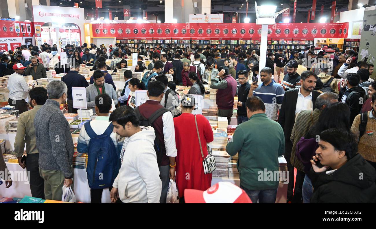 NEW DELHI, INDIA FEBRUARY 6 Booklovers visit and reading Books