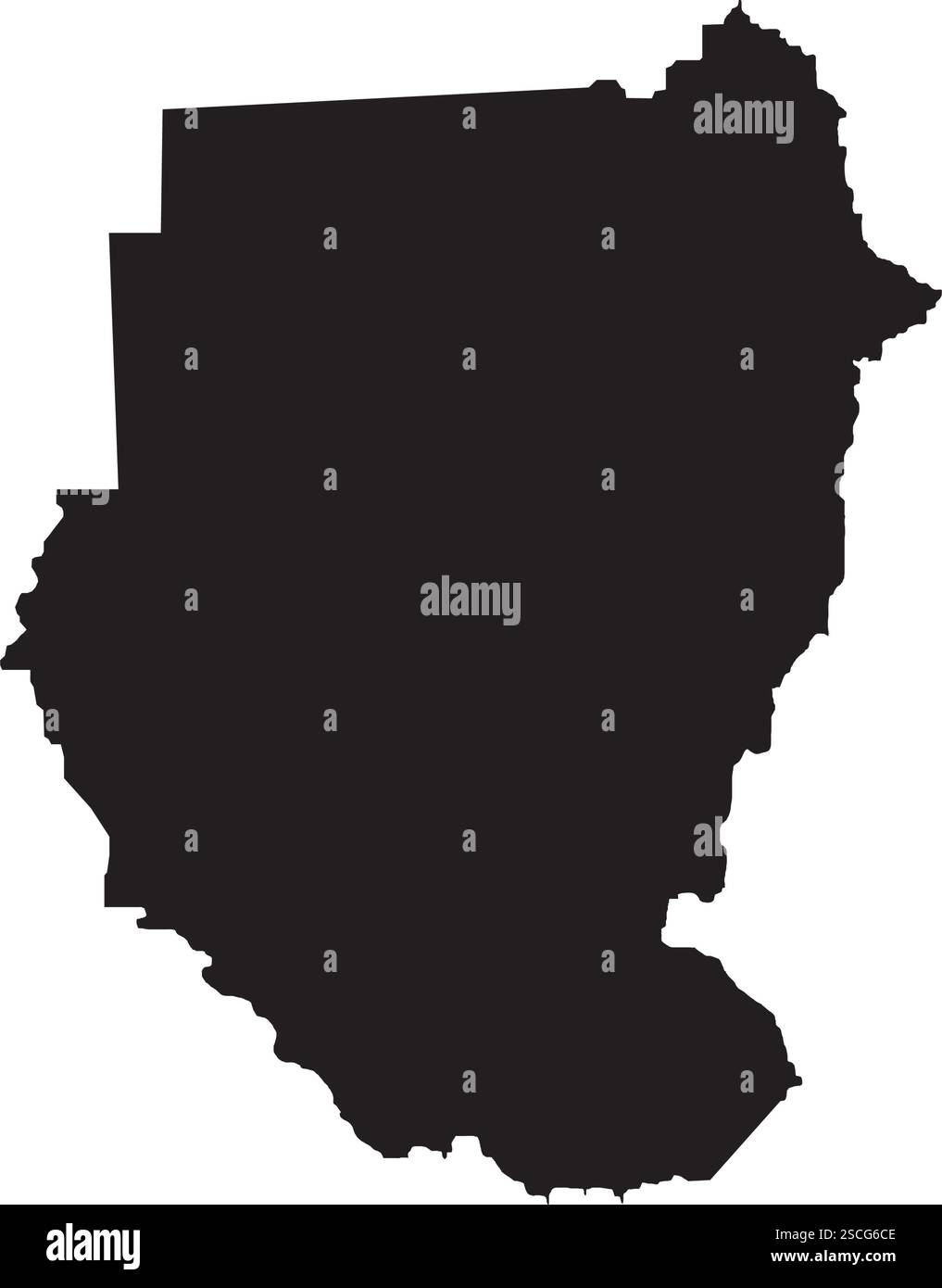 Sudan map black white illustration Black and White Stock Photos ...