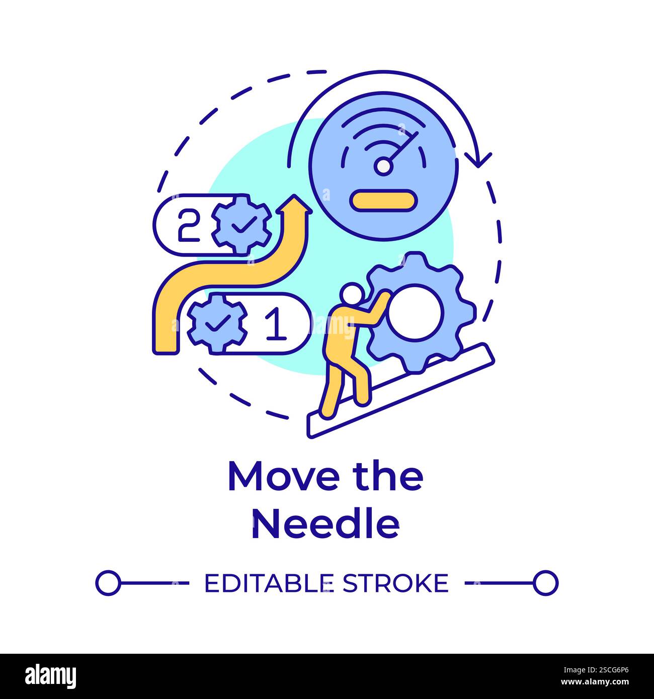 Move the needle multi color concept icon Stock Vector