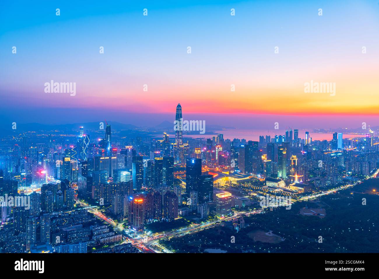Shenzhen Futian skyline panorama Stock Photo