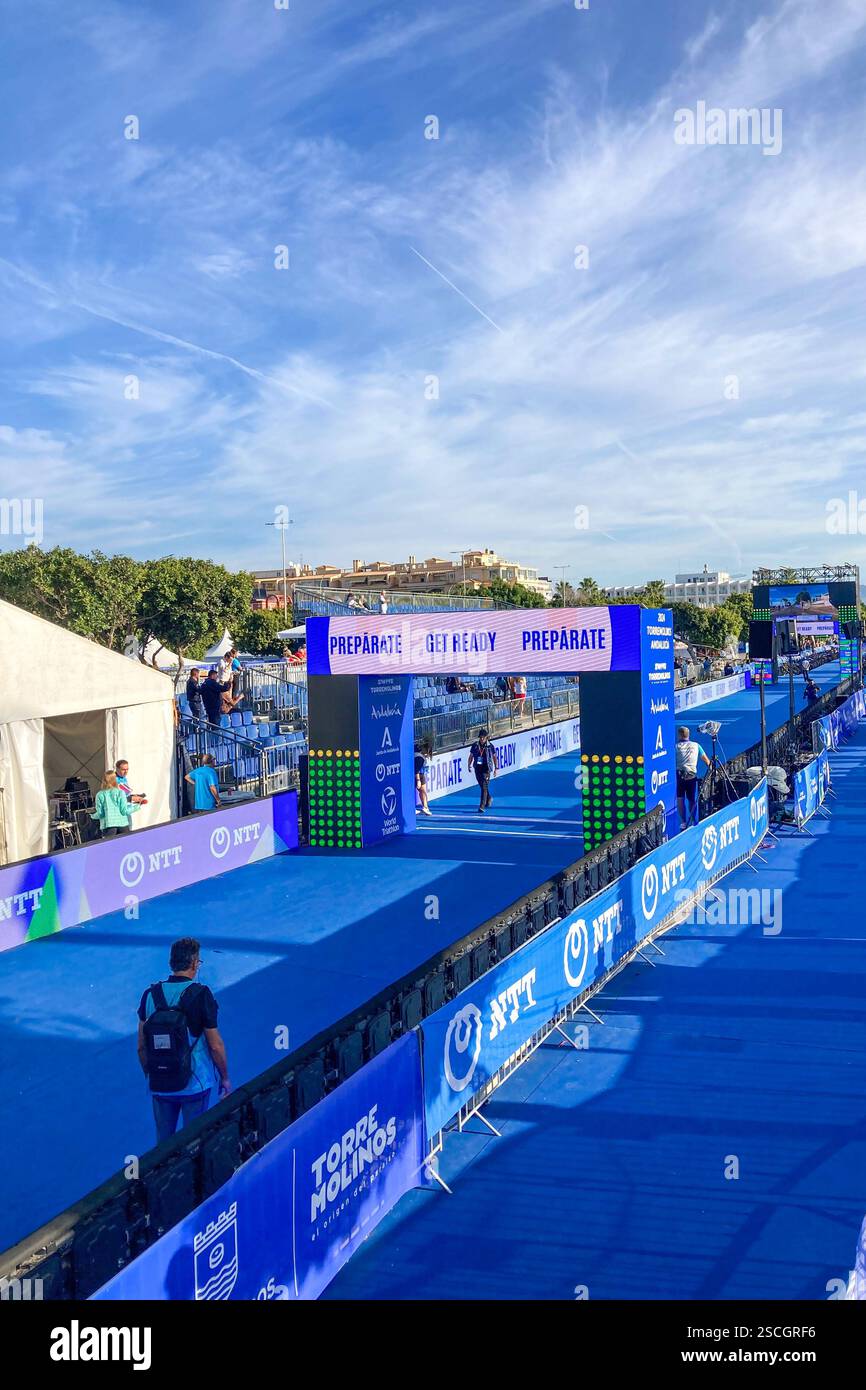 TORREMOLINOS, SPAIN - OCTOBER 20, 2024: World Triathlon Championships final, paralympians in Torremolinos, Spain on October 20, 2024 - Smartphone Captured Stock Image