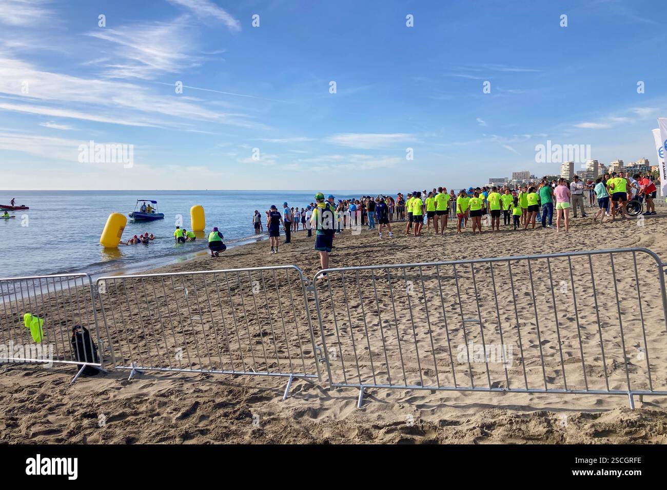 TORREMOLINOS, SPAIN - OCTOBER 20, 2024: World Triathlon Championships final, paralympians in Torremolinos, Spain on October 20, 2024 - Smartphone Captured Stock Image