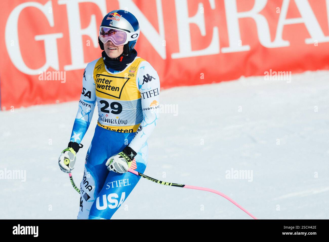 07 February 2025, Austria, SaalbachHinterglemm Alpine Skiing World