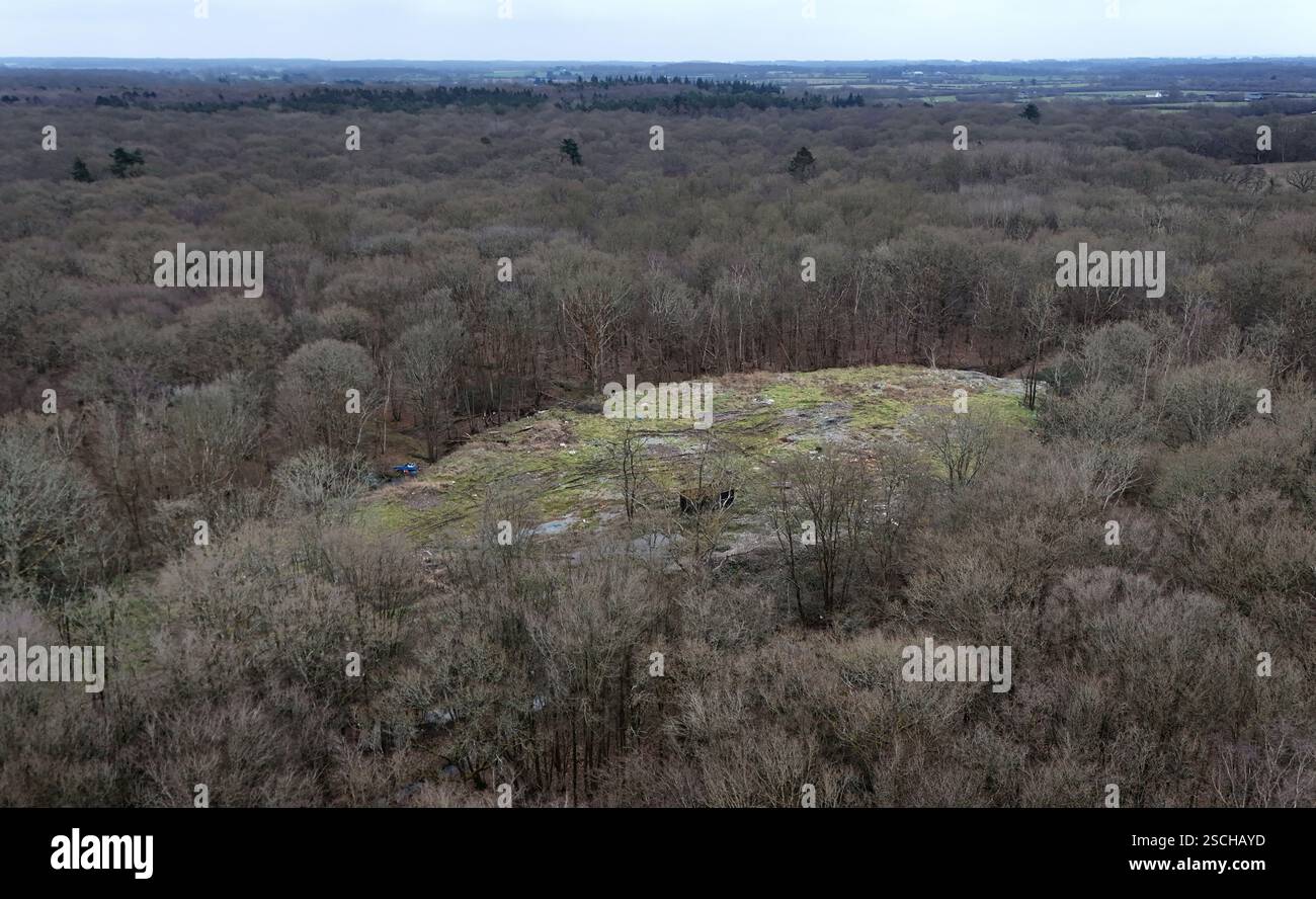 A view of thousands of tonnes of illegal waste dumped within Hoads Wood ...