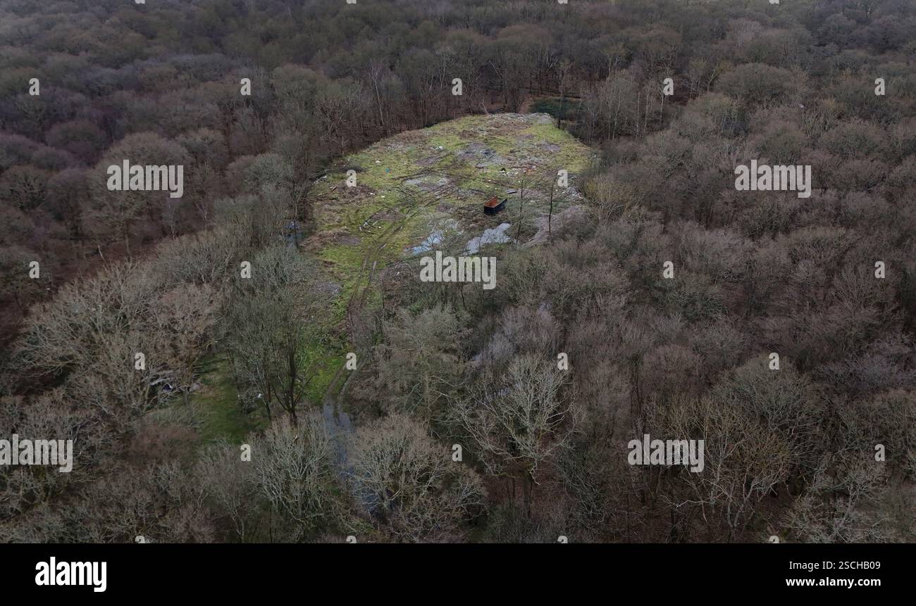 A view of thousands of tonnes of illegal waste dumped within Hoads Wood ...