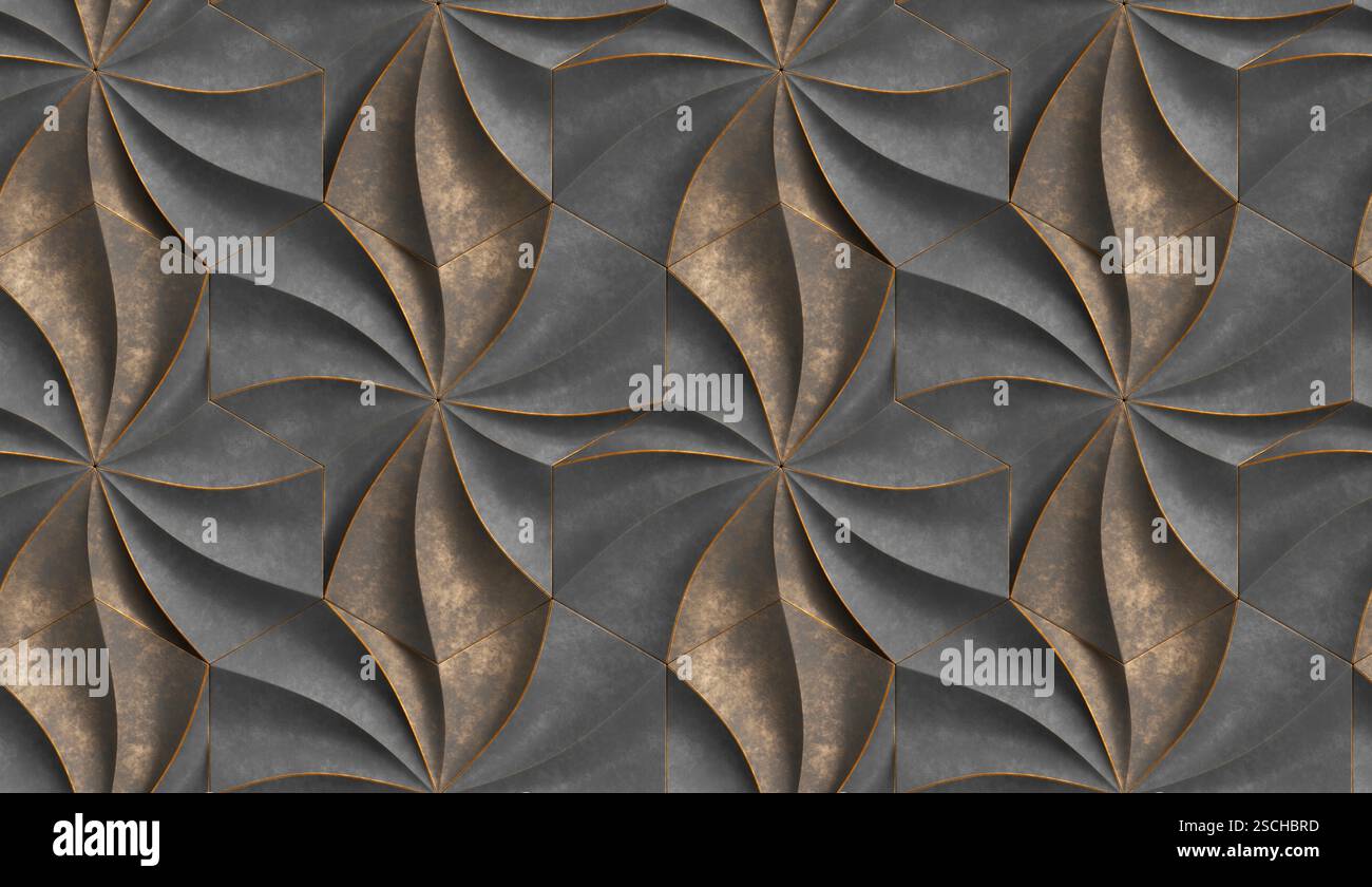 3D expensive wallpaper of architectural modules is black and brown with ...