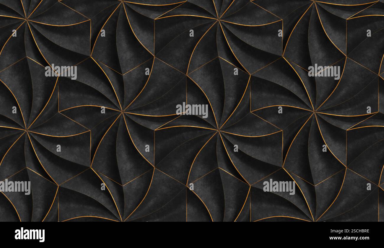 3D expensive wallpaper of architectural modules is black and brown with ...