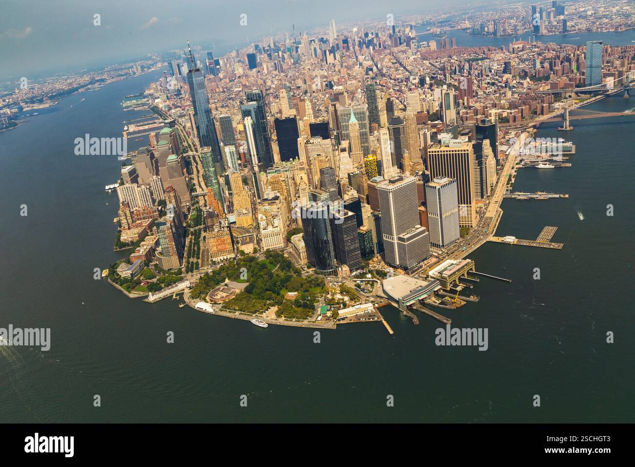 Helicopter aerial view of New York City Stock Photo - Alamy