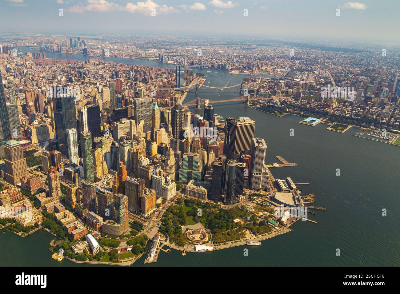 Helicopter aerial view of New York City Stock Photo - Alamy