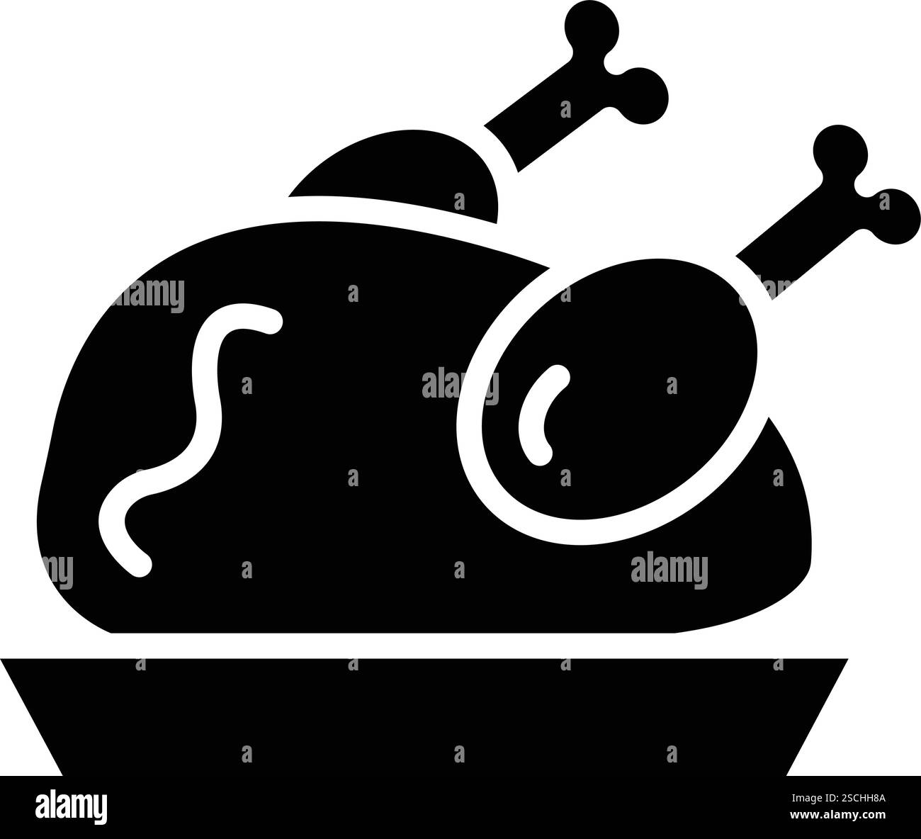Cooked chicken Vector Icon Design Illustration Stock Vector