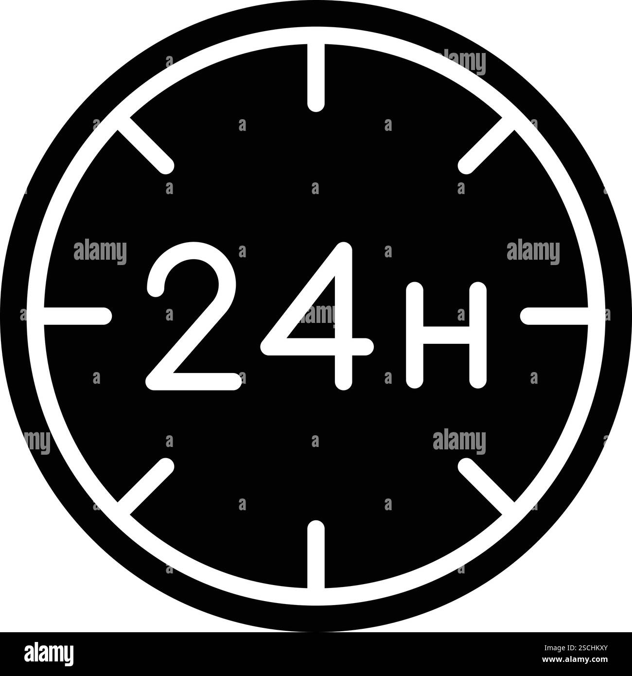 24 hours logo icon Black and White Stock Photos & Images - Alamy