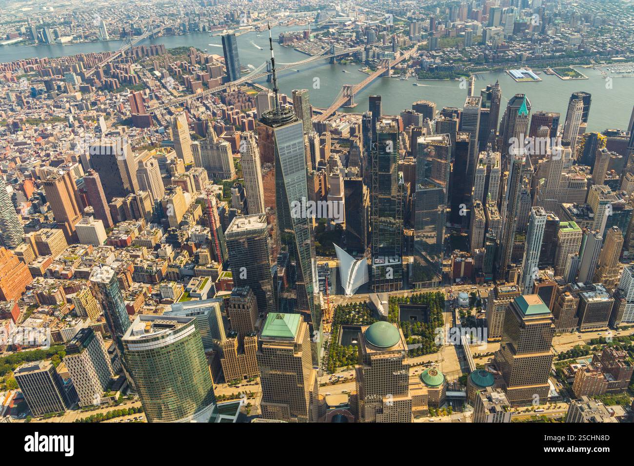Helicopter aerial view of New York City Stock Photo - Alamy