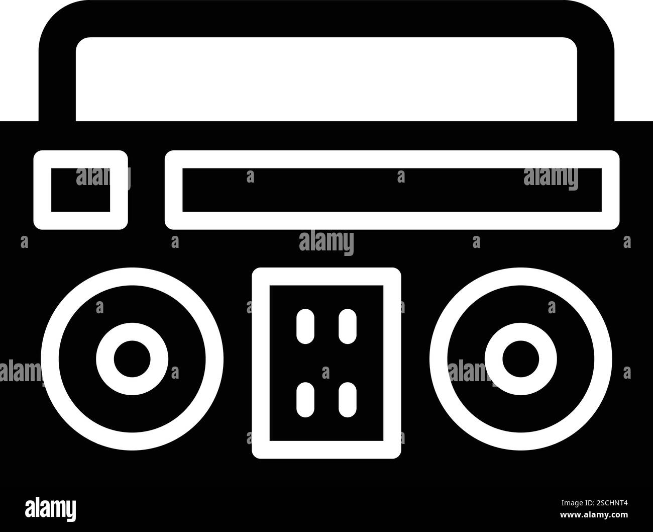 Boombox vector icon design Black and White Stock Photos & Images - Alamy
