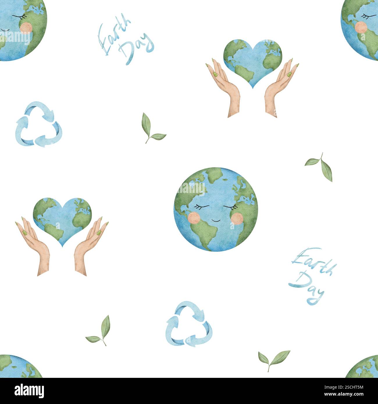 Seamless pattern of Happy Earth Day. International Mother Earth Day ...