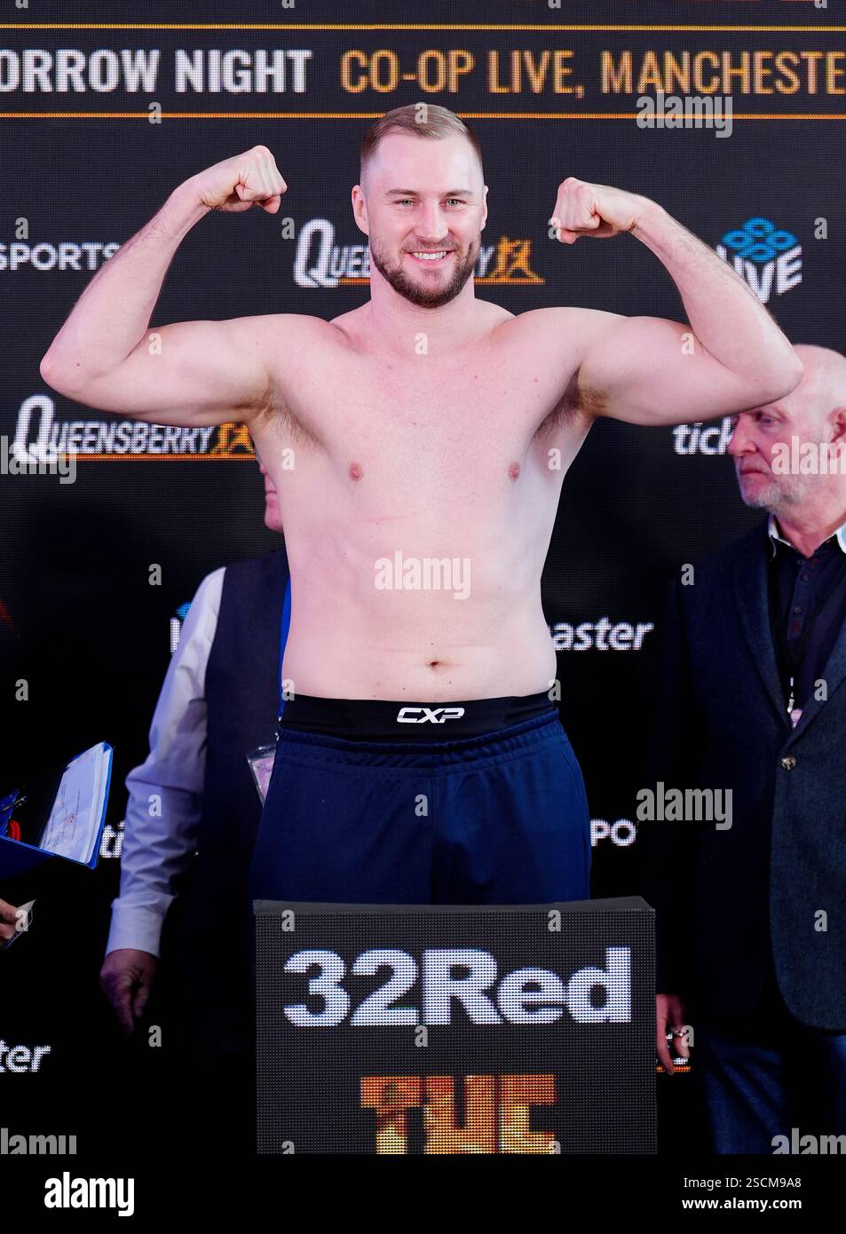 Otto Wallin during the weighin at the National Football Museum