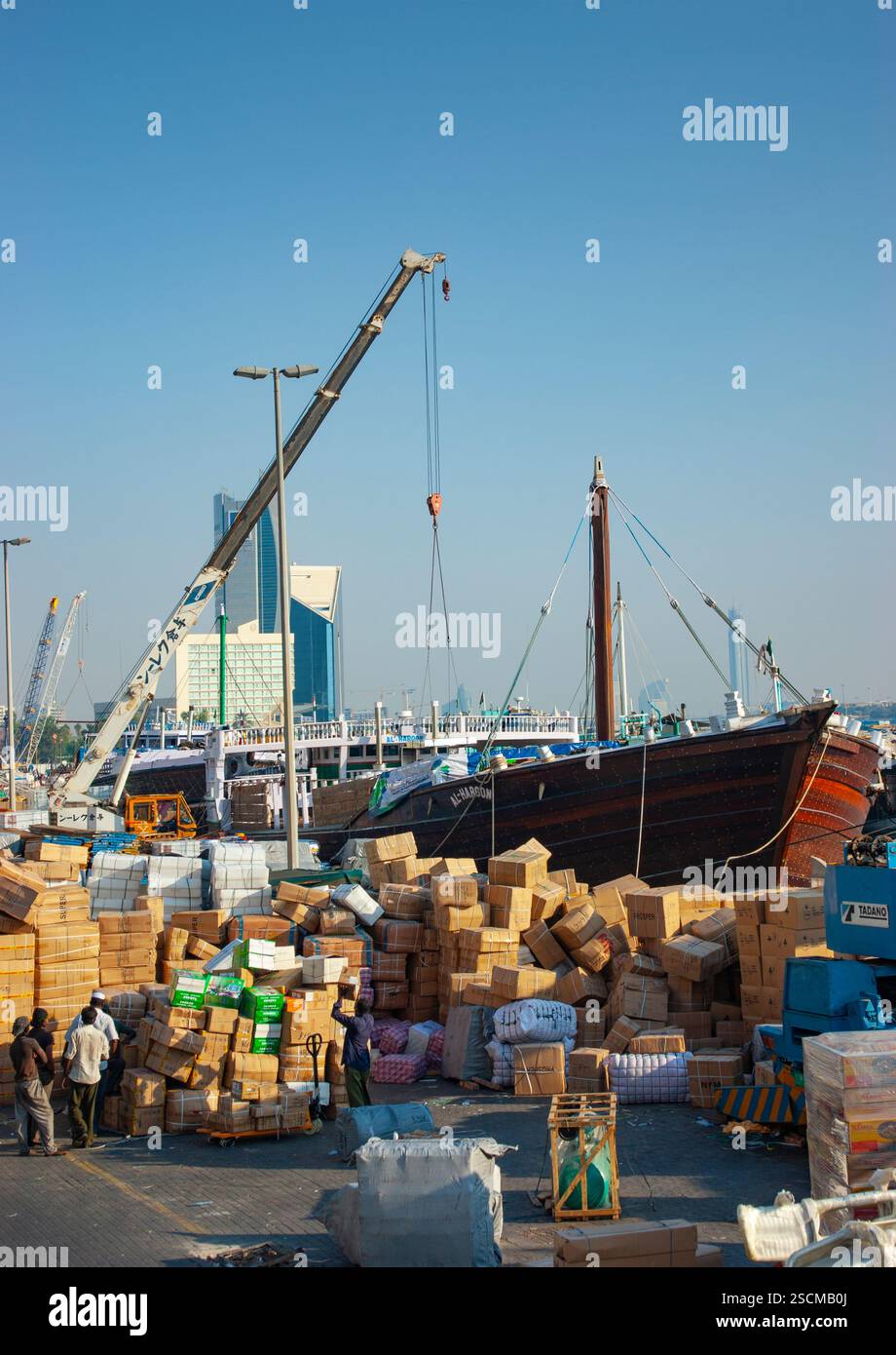 Loading Ship Ramp Uae DUBAI, UAE-NOVEMBER 13: Loading a ship in Port Said on November 13 ...