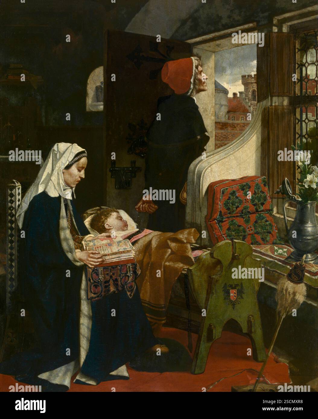 Johanna van der Gheynst with her Child in the Cradle, 1861. Stock Photo
