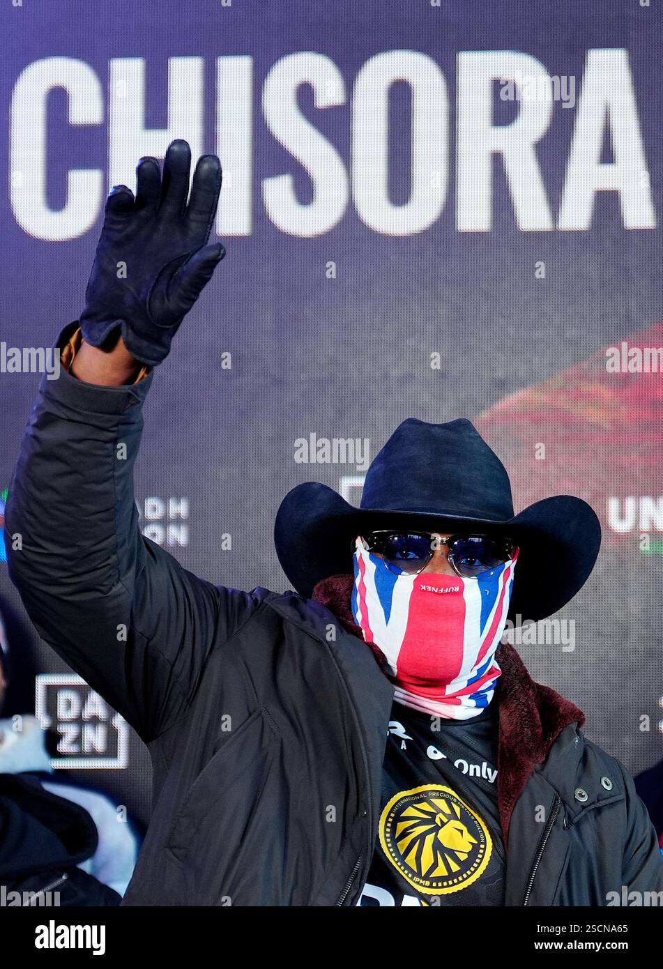 Derek Chisora during the weighin at the National Football Museum