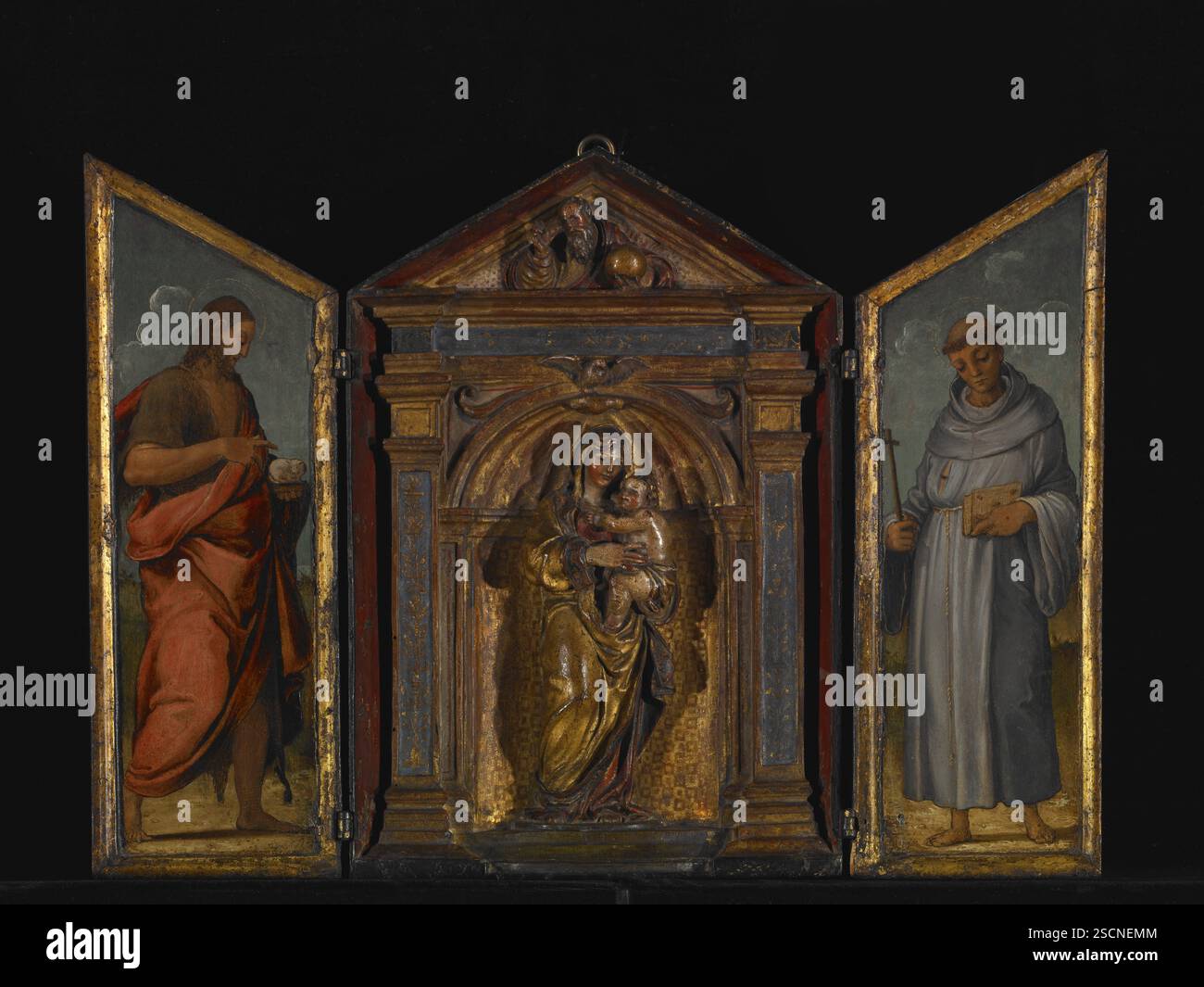 Giovanni madonna and child with st john the baptist hi-res stock ...