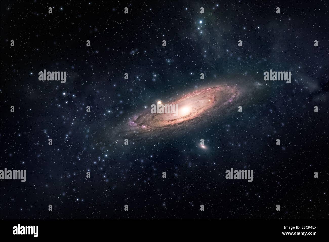 Andromeda galaxy deep space astrophotography, a majestic cosmic scene of our galactic neighbor Stock Photo