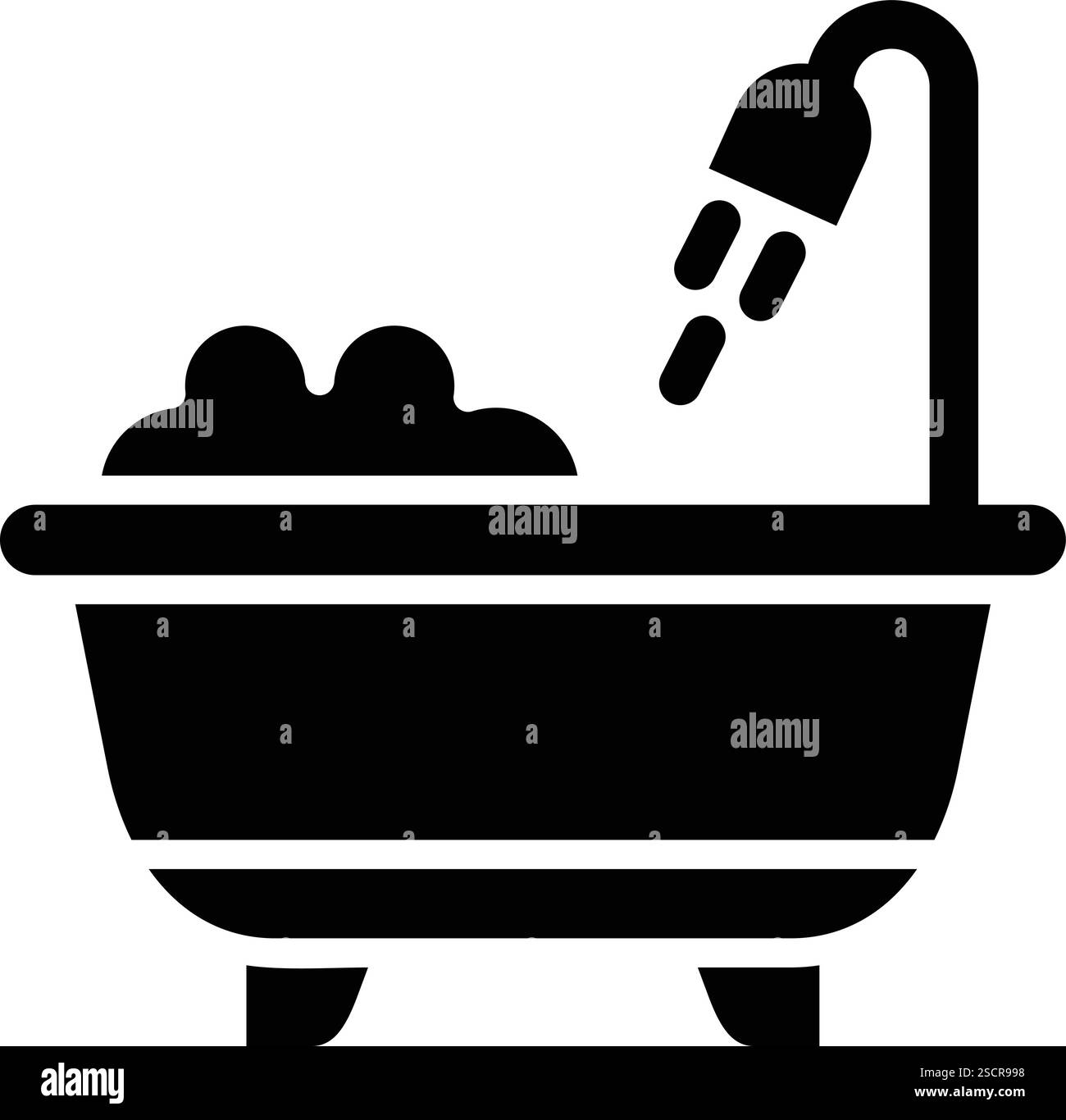 Bathtub icon vector Black and White Stock Photos & Images - Alamy