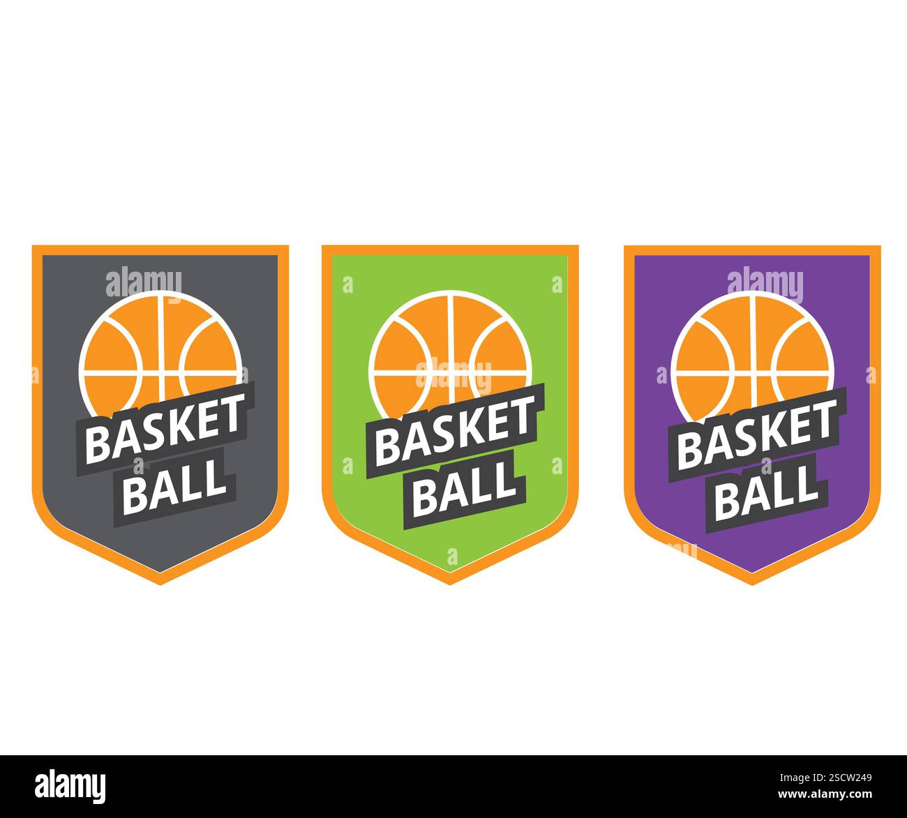 Basketball logo badge template, Basketball logo collection,  Emblem set collections Stock Vector