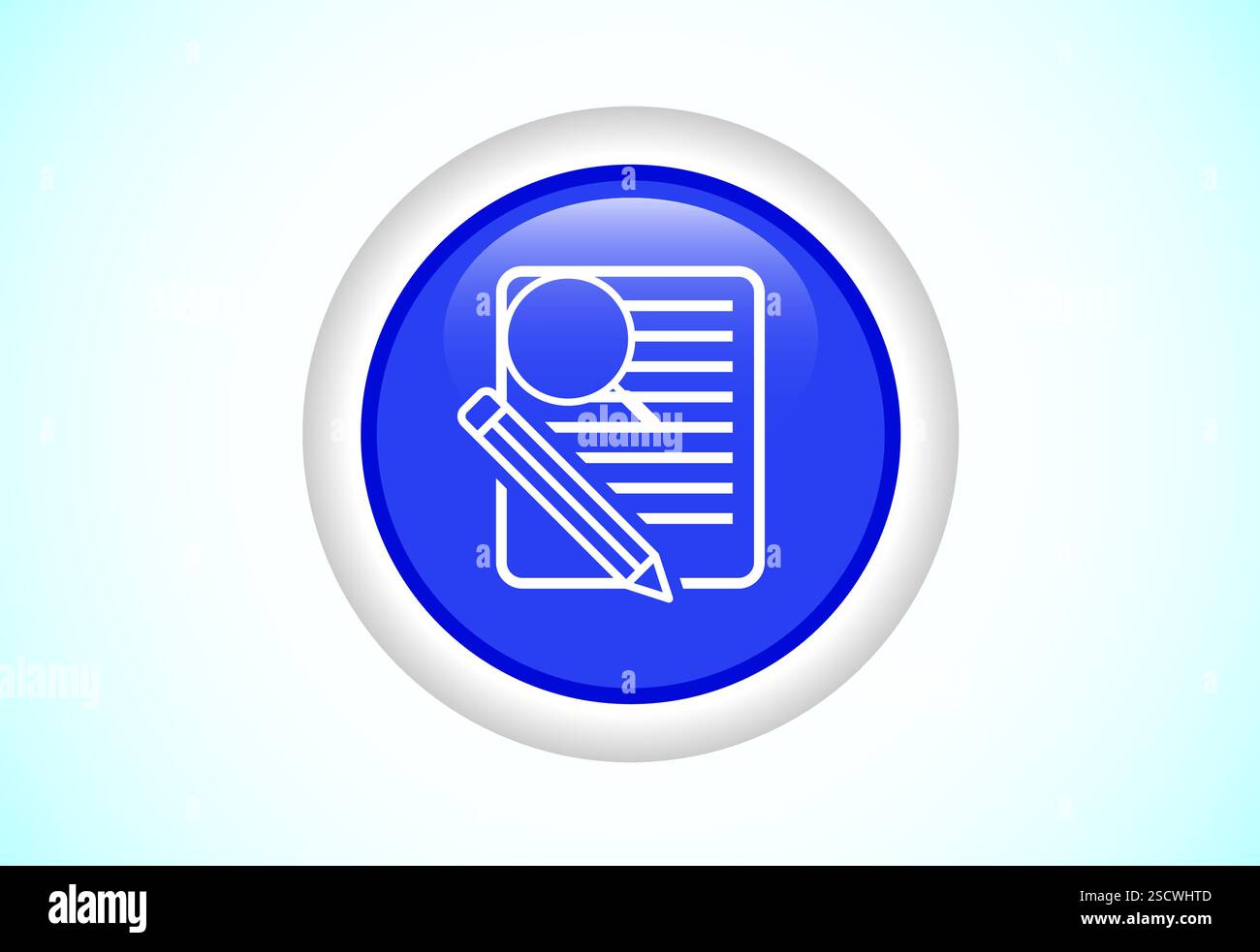 Case study button design illustration, research analysis, Suitable for mobile app, and website Stock Vector