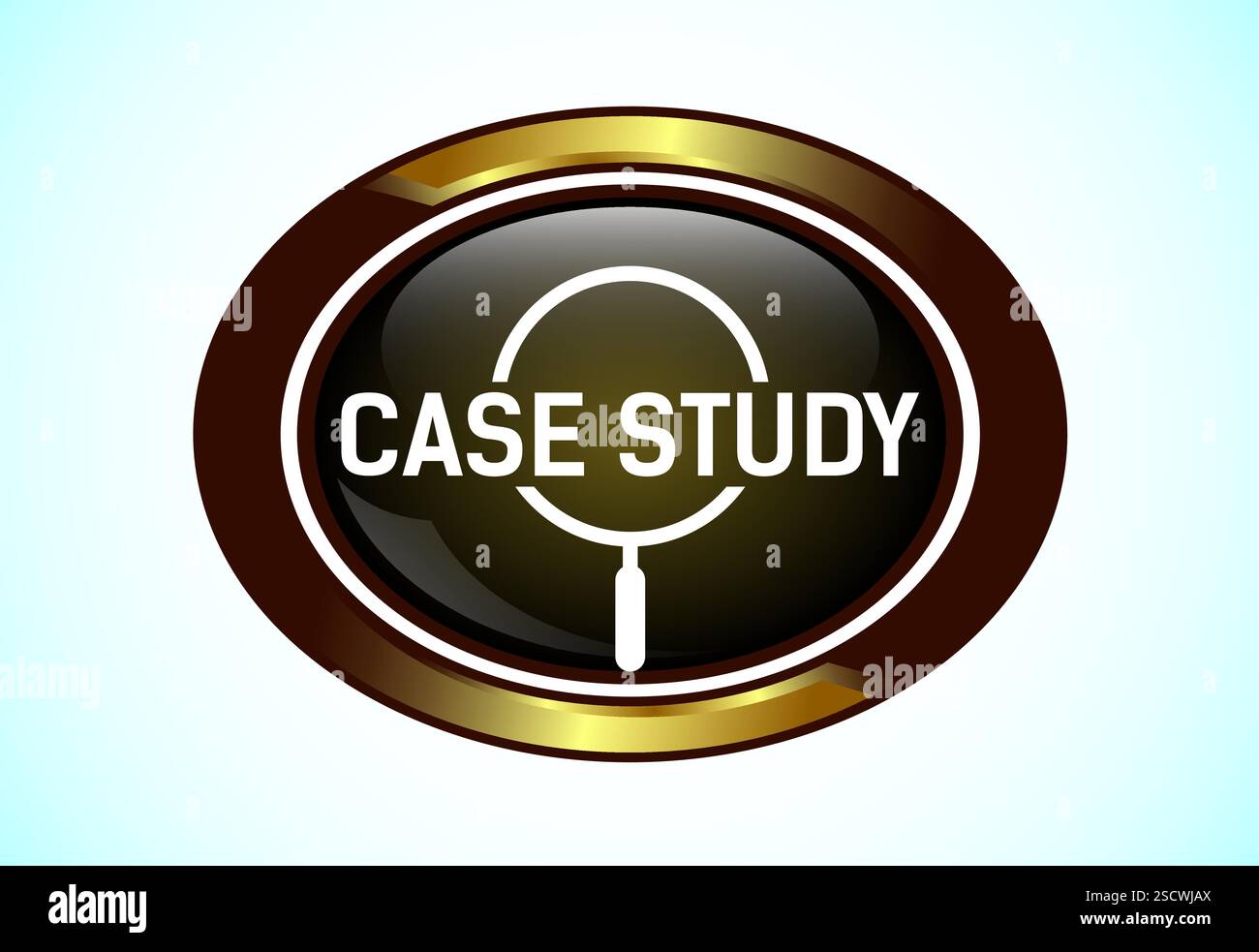 Case study button design illustration, research analysis, Suitable for mobile app, and website Stock Vector