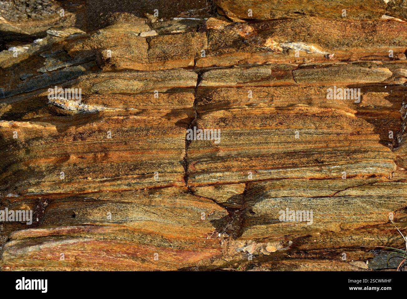 Fracture In Rocks Layers of different sedimentary rocks with fracture possibly due to ...