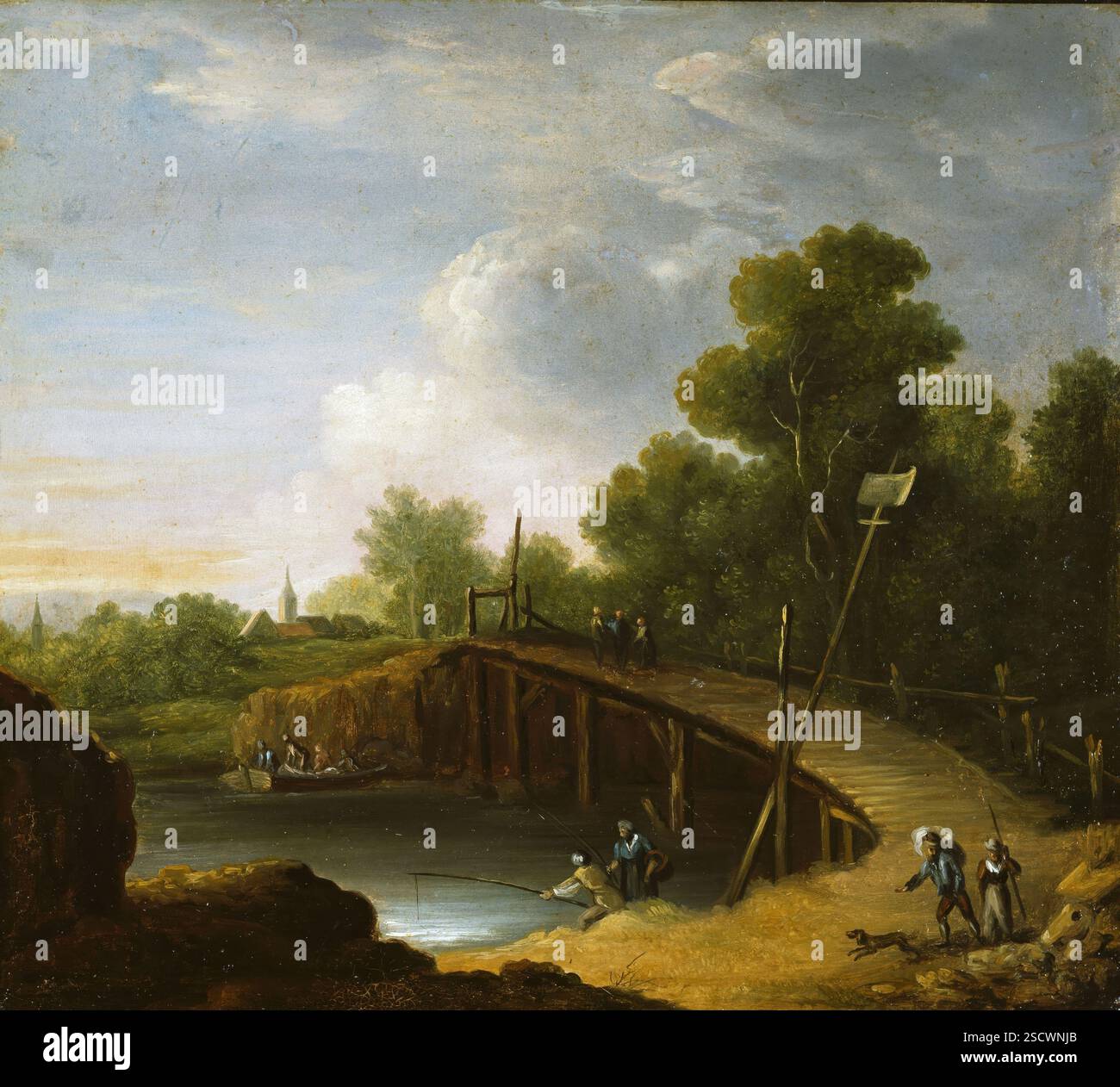 Landscape with a Bridge, End of the 18th century Stock Photo - Alamy