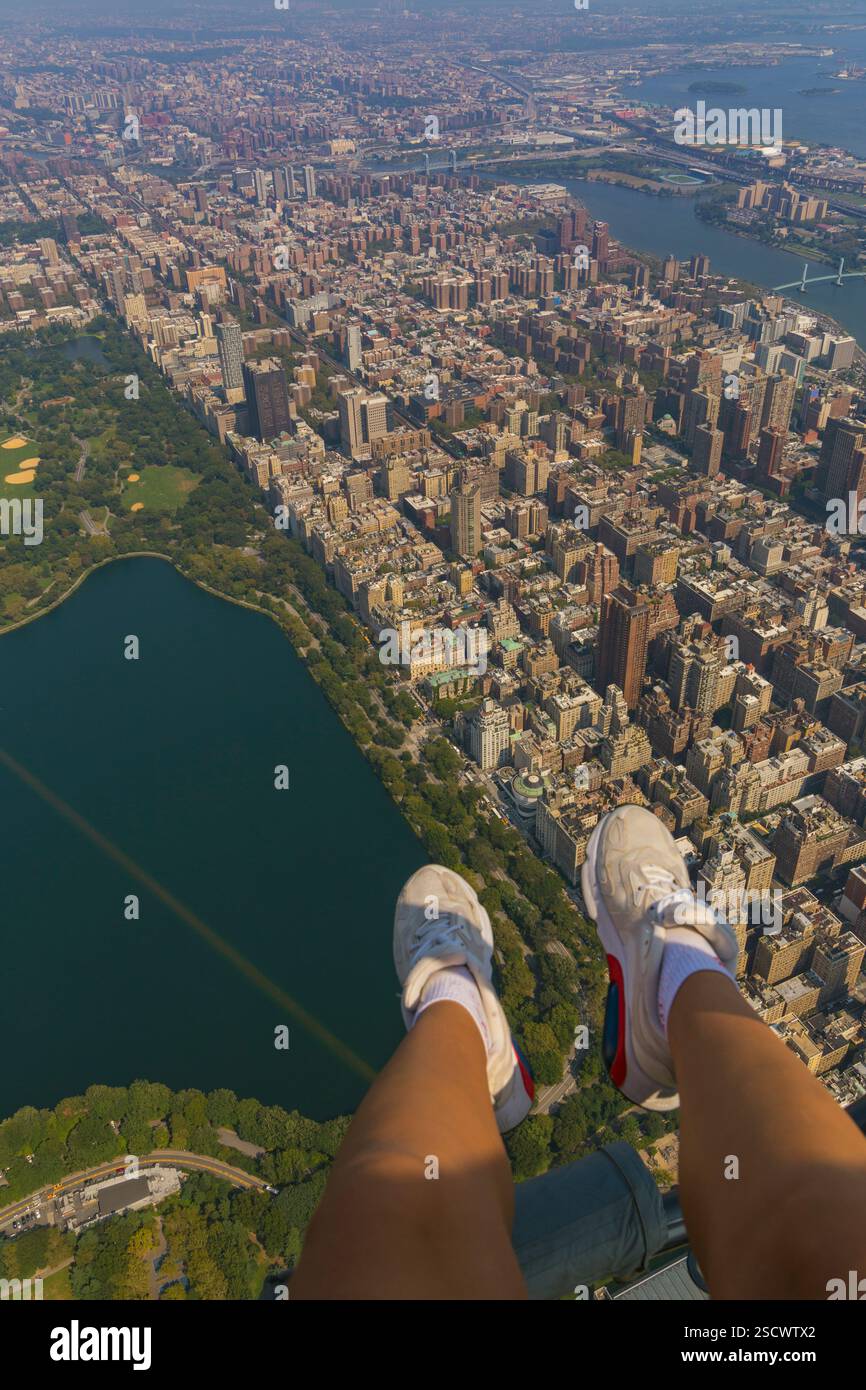Helicopter aerial view of New York City Stock Photo - Alamy