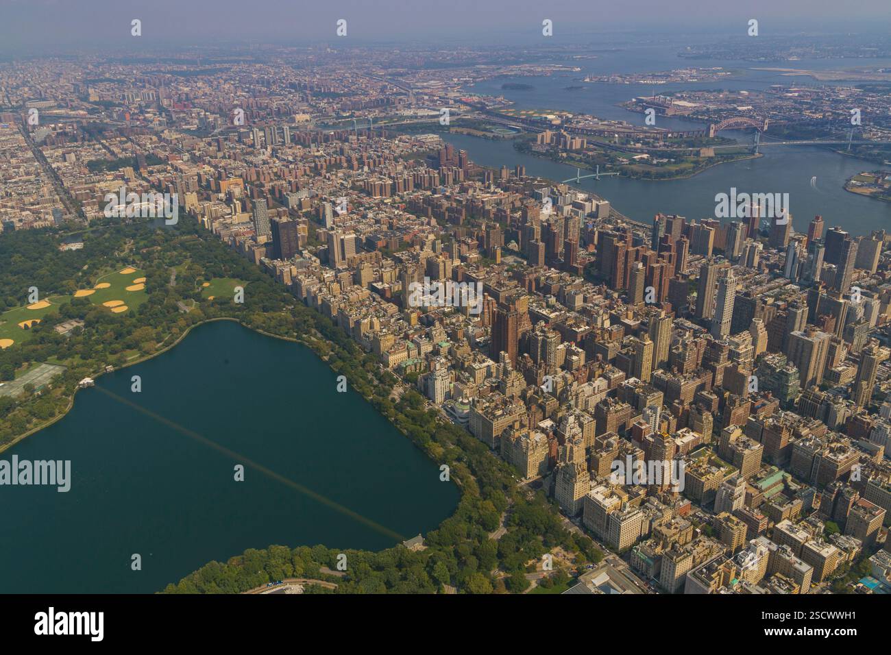 Helicopter aerial view of New York City Stock Photo - Alamy