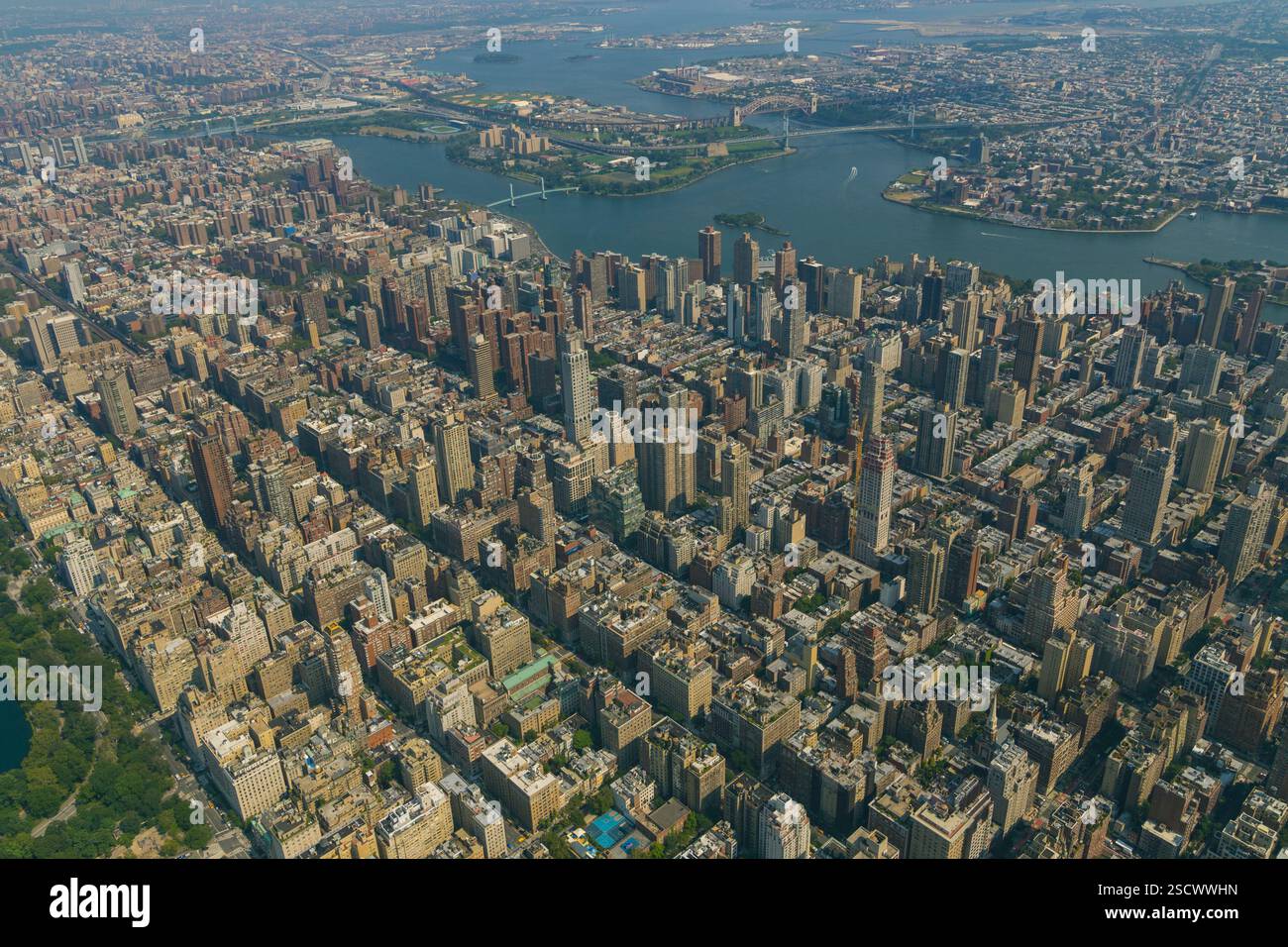 Helicopter aerial view of New York City Stock Photo - Alamy