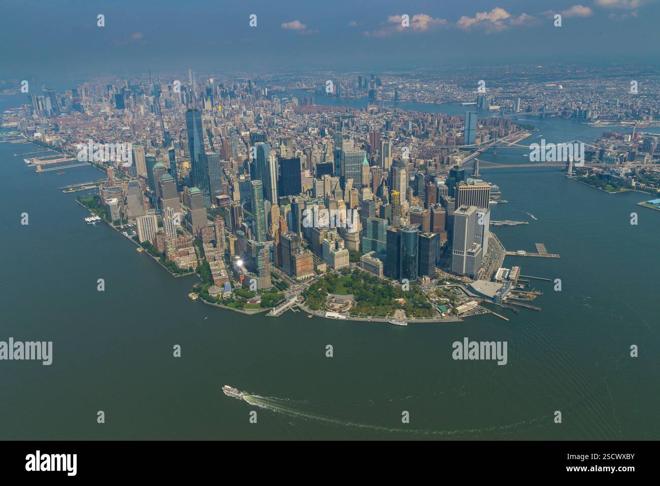 Helicopter aerial view of New York City Stock Photo - Alamy