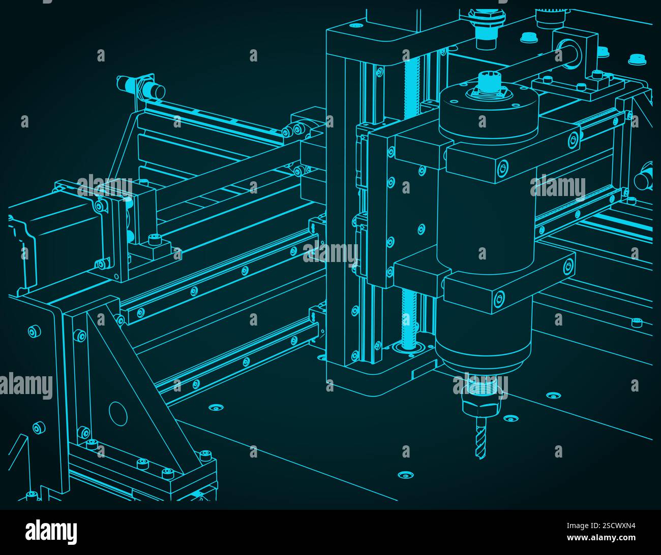 CNC Router isometric vector illustration close-up Stock Vector Image ...