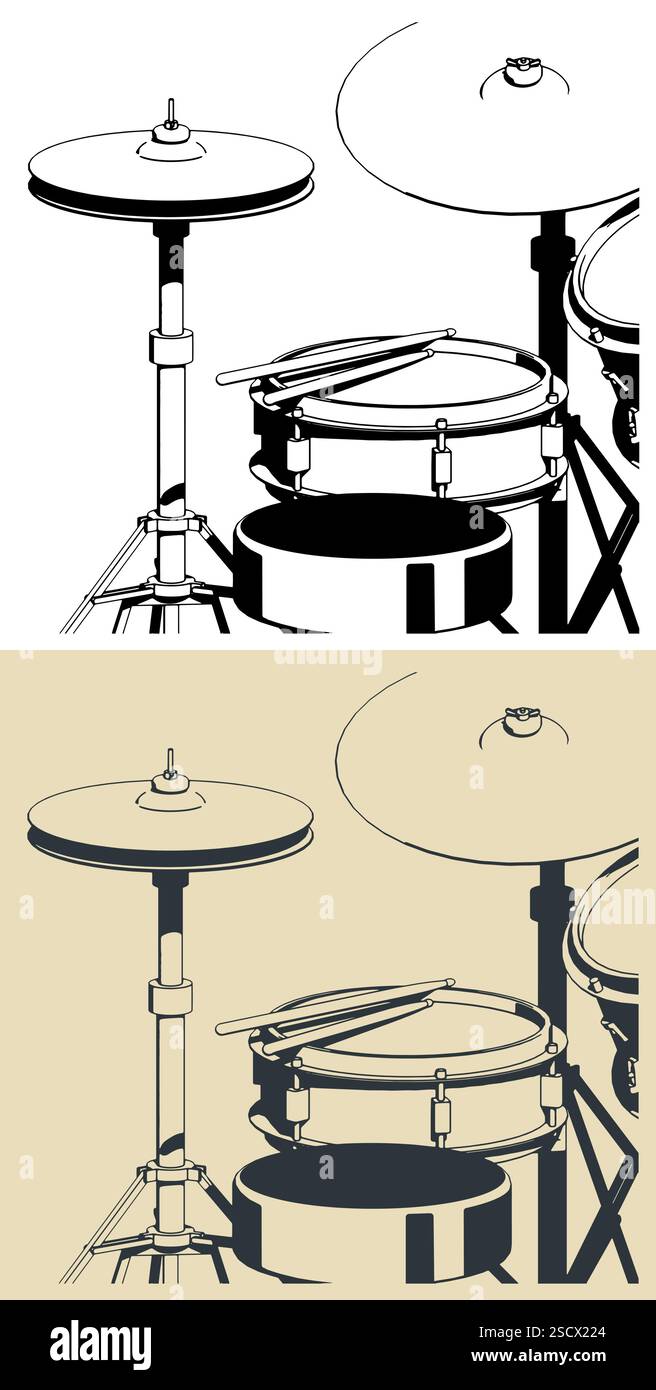 Drum kit close up illustrations Stock Vector Image & Art - Alamy