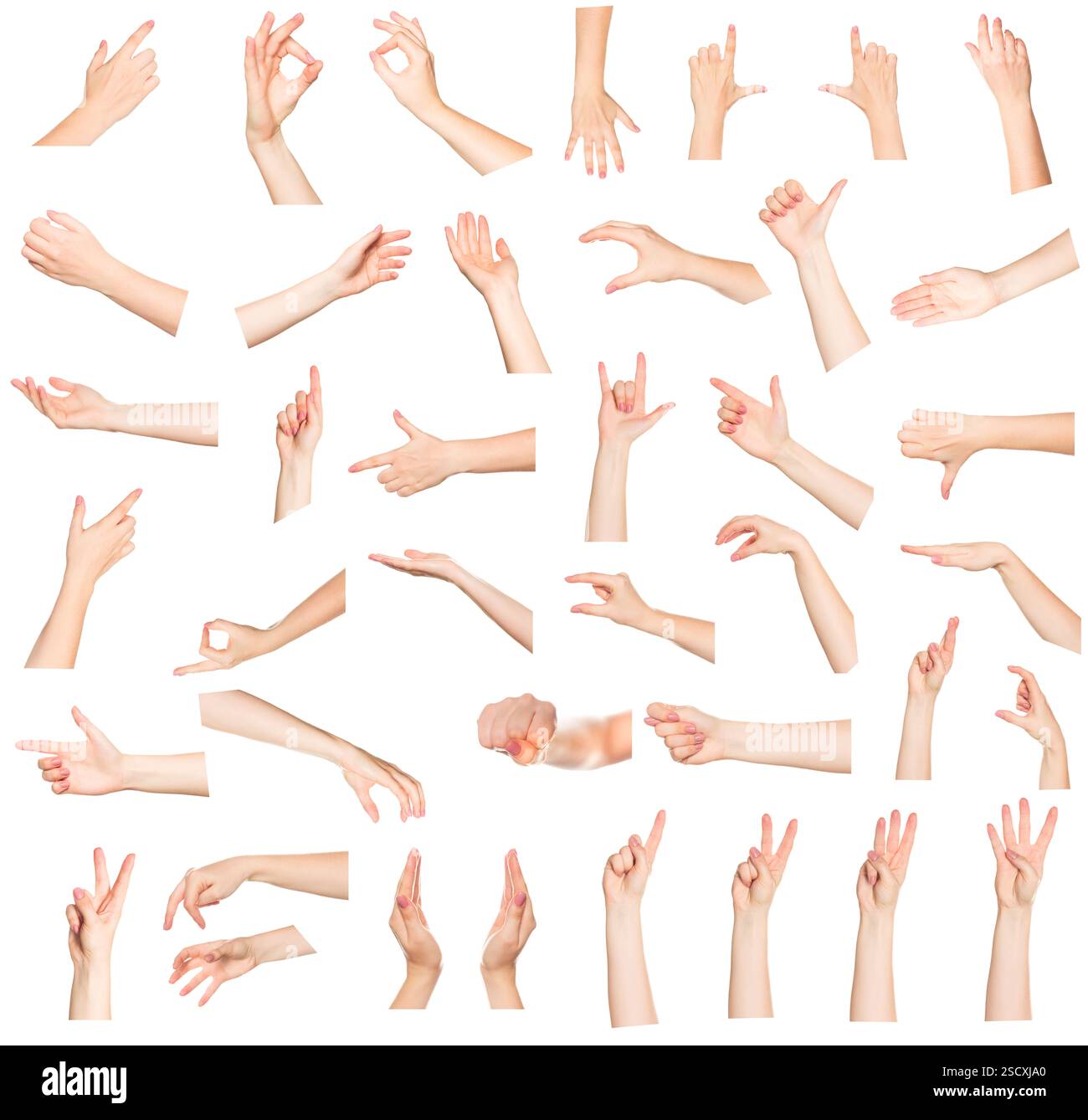 Diverse hand gestures representing various expressions and meanings in ...