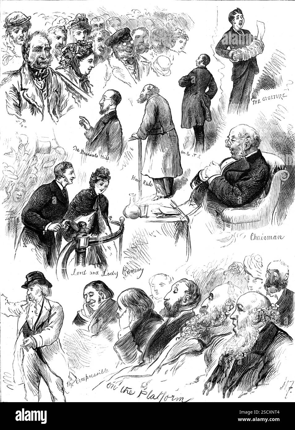 Ward Ramsay Images Sketches at the Liverpool Election: a ward meeting, 1880. 'The Overture ...