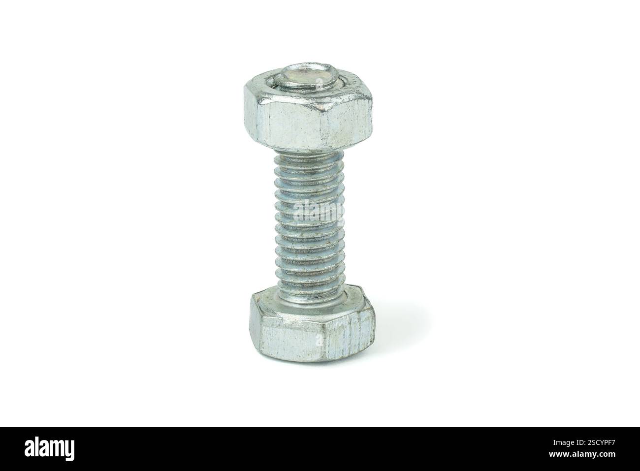Nut and bolt are isolated on white background Stock Photo - Alamy