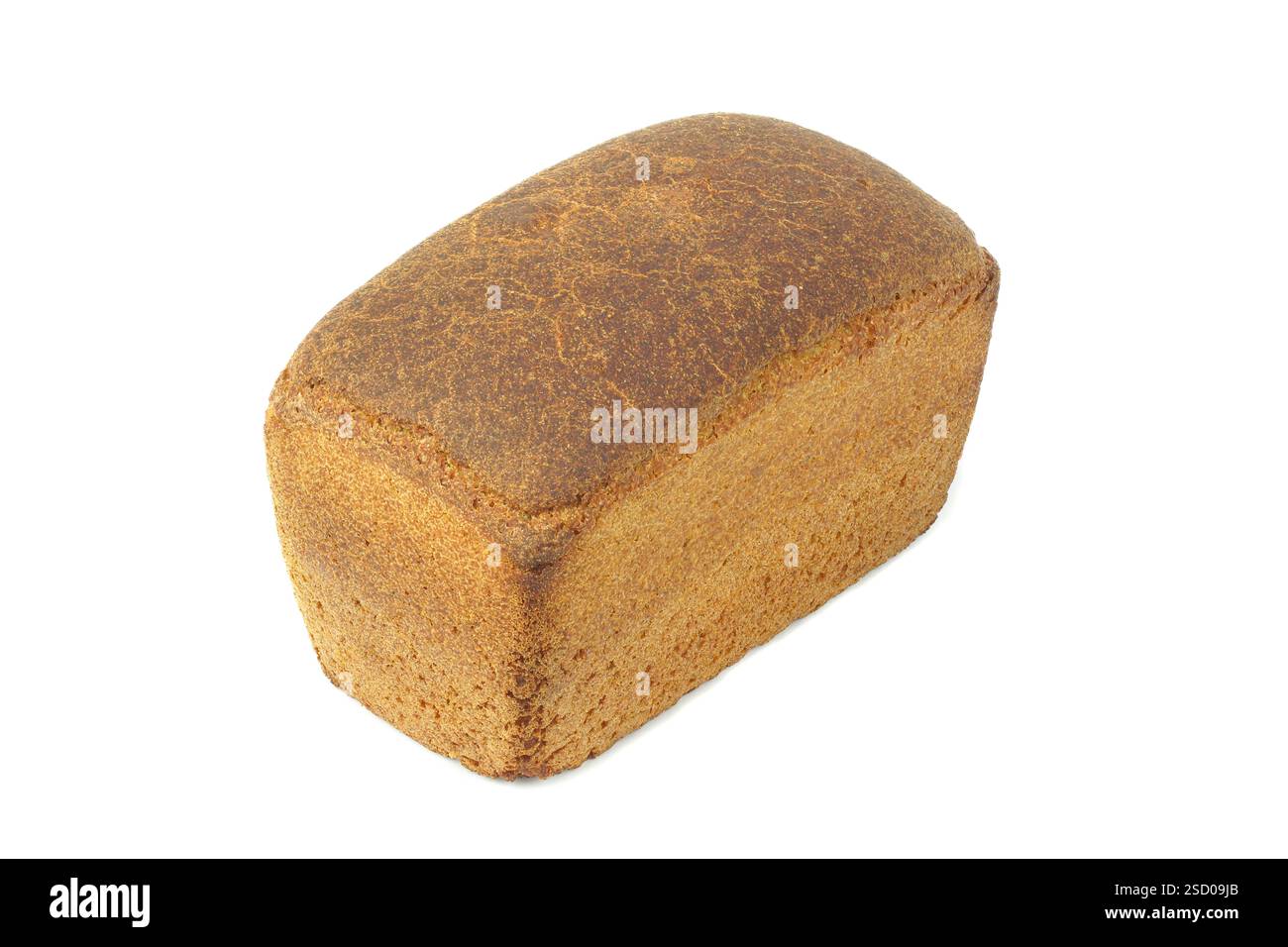 square loaf of russian brown rye bread isolated on white background ...
