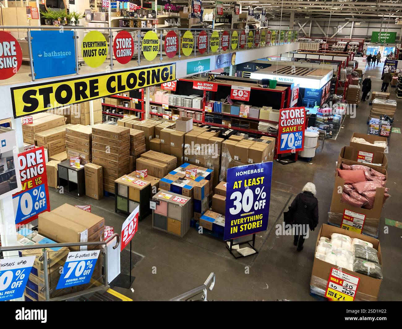 Homebase store at Craigleith Retail Park closing down with everything must go sales, Edinburgh, Scotland - Smartphone Captured Stock Image