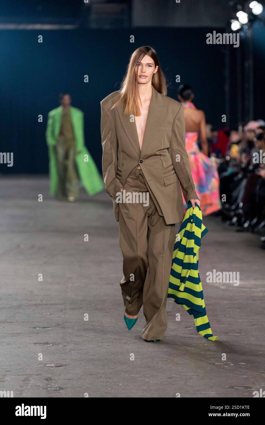 Model Noel Berry is seen on the catwalk at the Christopher John Rogers