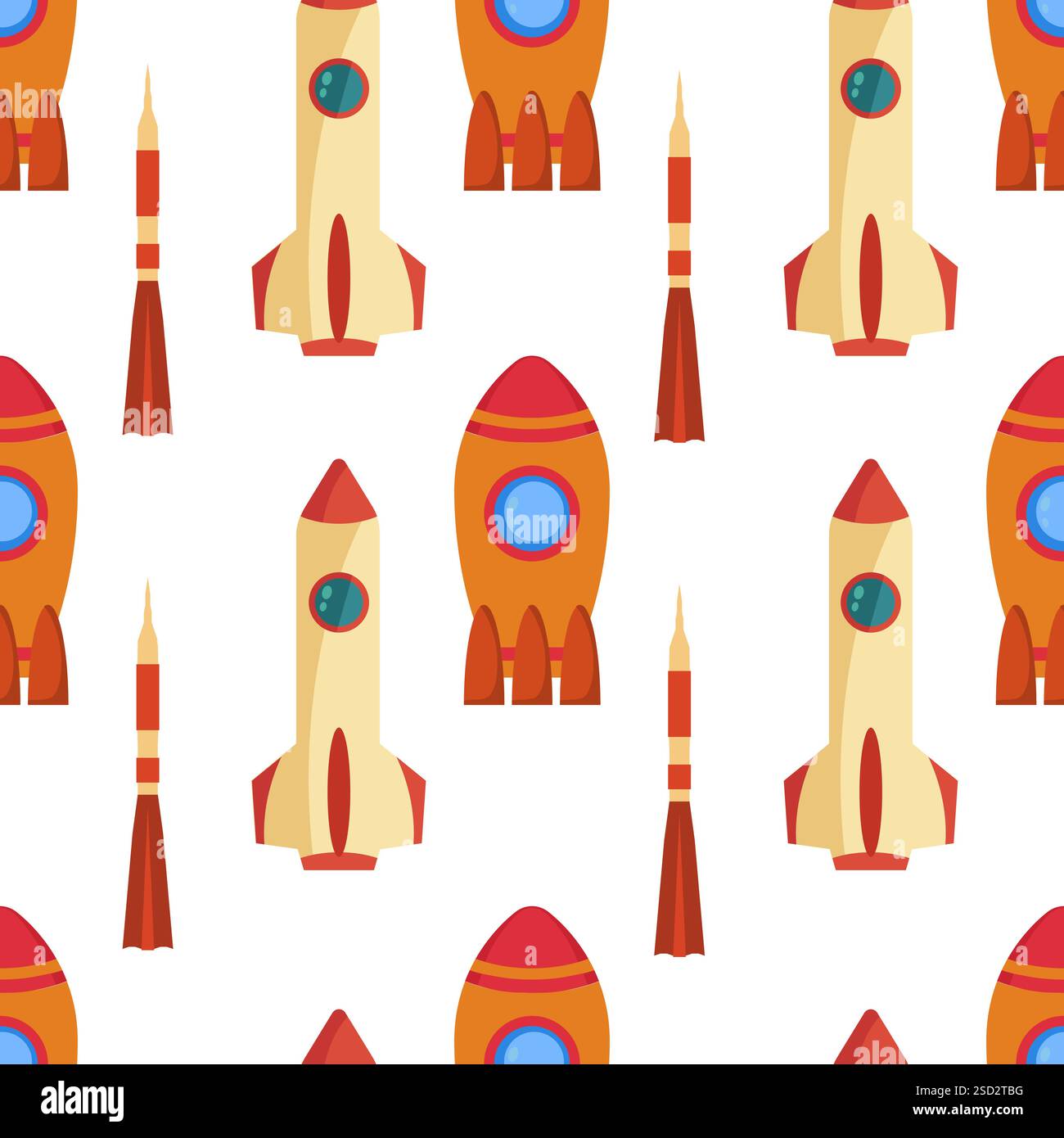 Seamless pattern with space rocket. Vector illustration Stock Vector ...