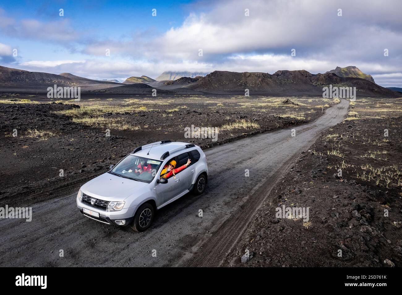 Aerial view couple driving mountain hi-res stock photography and images ...