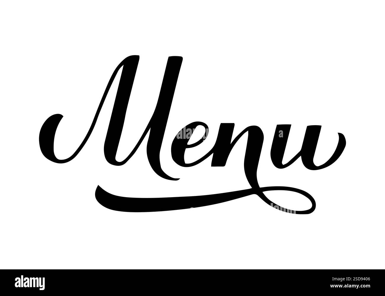 Menu calligraphy hand lettering isolated on white. Decoration for cafe ...
