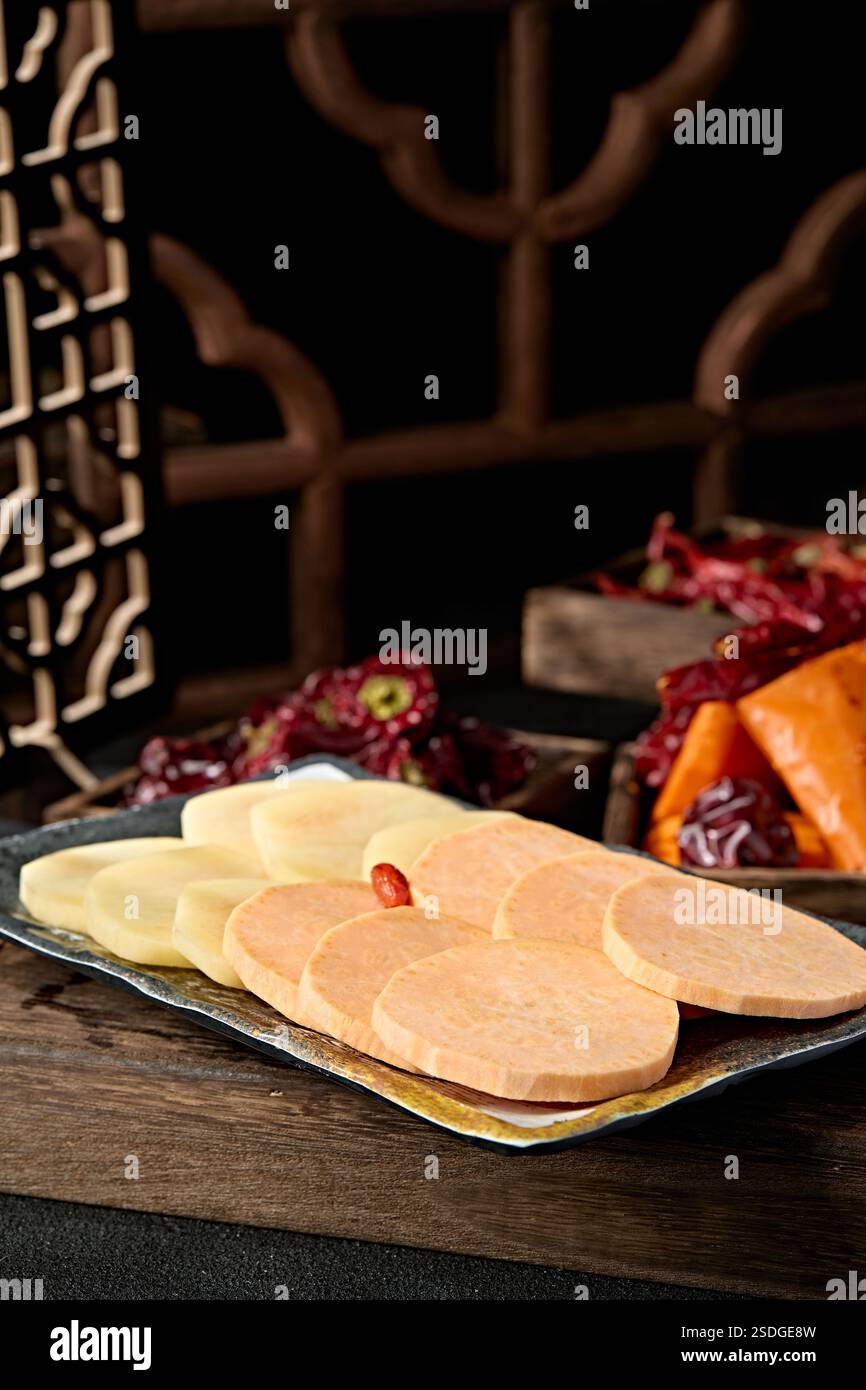 Sweet potato chips and potato chips Stock Photo