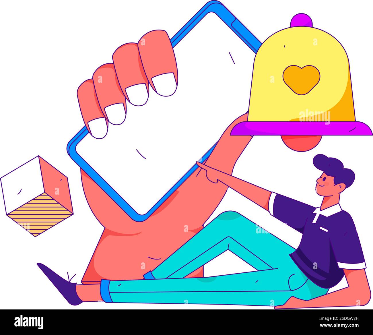 Notic Drawings Notification announcement vector creative flat hand drawn illustration ...