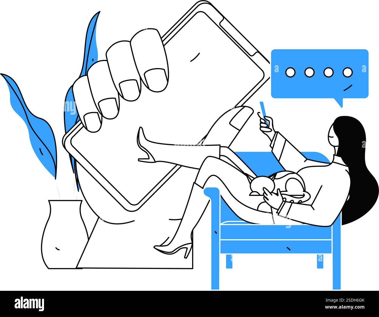 Notic Drawings Notification announcement vector creative flat hand drawn illustration ...
